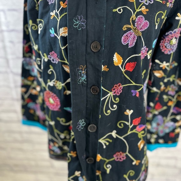 The Quacker Factory Embroidered Floral & Butterfly Jacket — Women’s Size S - Picture 3 of 13